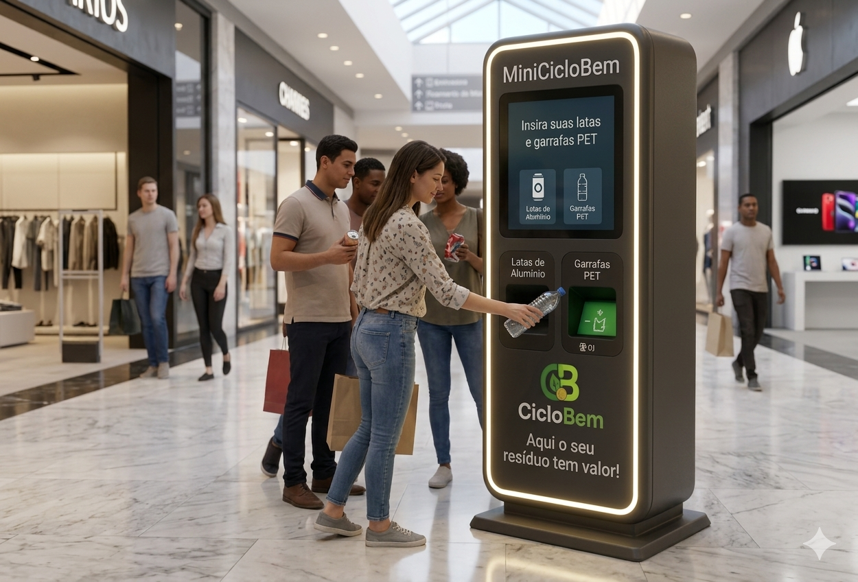 Mini CicloBem instalado em shopping